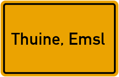 Ortsschild von Gemeinde Thuine, Emsl in Niedersachsen