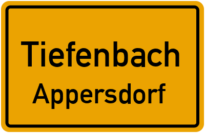 Ortsschild Tiefenbach Appersdorf