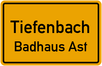 Straßenverzeichnis Tiefenbach Badhaus Ast