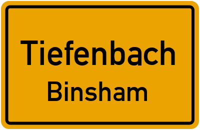 Ortsschild Tiefenbach Binsham