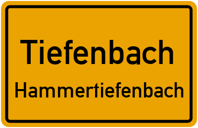 Straßenverzeichnis Tiefenbach Hammertiefenbach