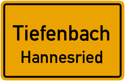 Ortsschild Tiefenbach Hannesried