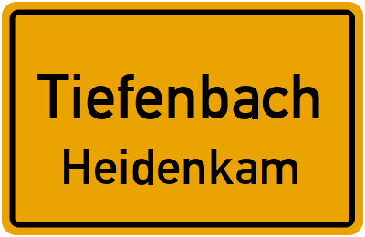 Ortsschild Tiefenbach Heidenkam