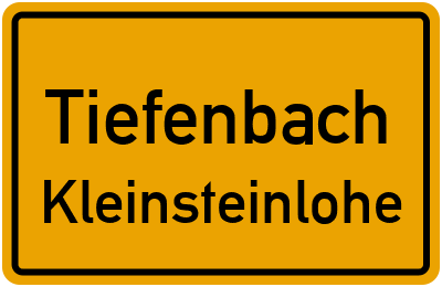 Ortsschild Tiefenbach Kleinsteinlohe