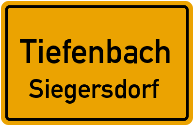 Ortsschild Tiefenbach Siegersdorf