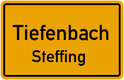 Ortsschild Tiefenbach Steffing