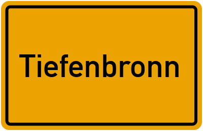 Ortsschild von Gemeinde Tiefenbronn in Baden-Württemberg