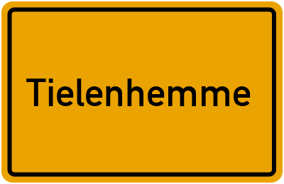 Ortsschild von Gemeinde Tielenhemme in Schleswig-Holstein