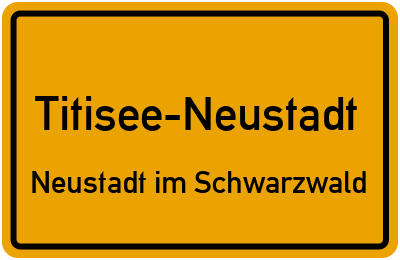 Straßenverzeichnis Titisee-Neustadt Neustadt im Schwarzwald