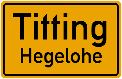 Straßenverzeichnis Titting Hegelohe