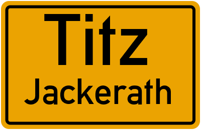 Ortsschild Titz Jackerath
