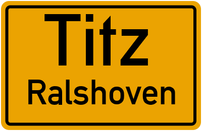 Ortsschild Titz Ralshoven