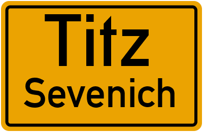 Ortsschild Titz Sevenich