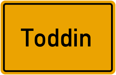 Ortsschild von Toddin in Mecklenburg-Vorpommern