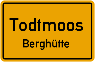 Straßenverzeichnis Todtmoos Berghütte