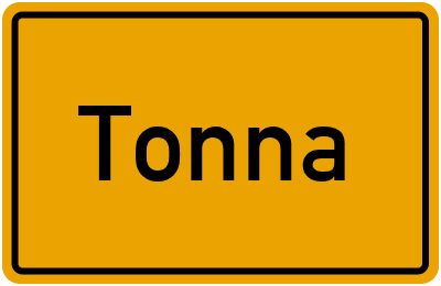 Ortsschild von Gemeinde Tonna in Thüringen