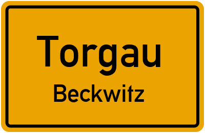 Ortsschild Torgau Beckwitz