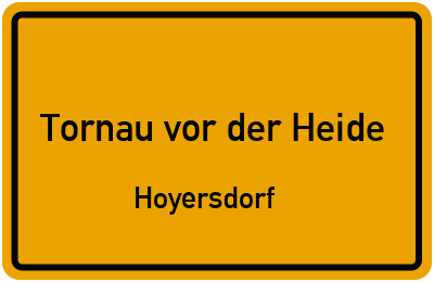 Straßenverzeichnis Tornau vor der Heide Hoyersdorf