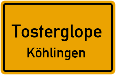 Straßenverzeichnis Tosterglope Köhlingen