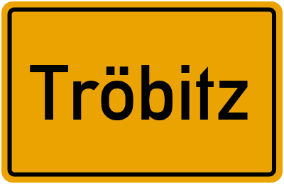 Ortsschild von Gemeinde Tröbitz in Brandenburg