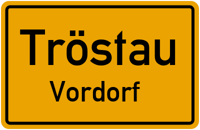 Ortsschild Tröstau Vordorf