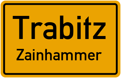 Ortsschild Trabitz Zainhammer