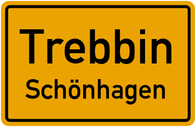 Ortsschild Trebbin Schönhagen