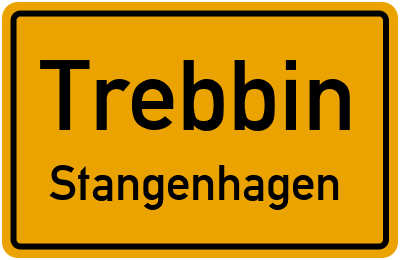 Ortsschild Trebbin Stangenhagen