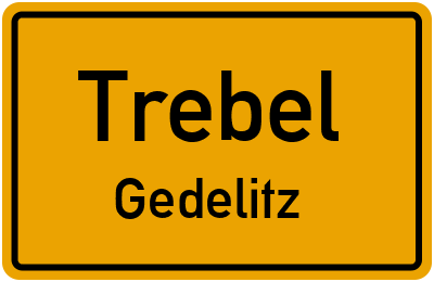 Ortsschild Trebel Gedelitz