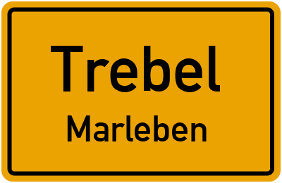 Ortsschild Trebel Marleben