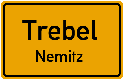 Ortsschild Trebel Nemitz