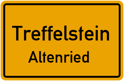 Ortsschild Treffelstein Altenried