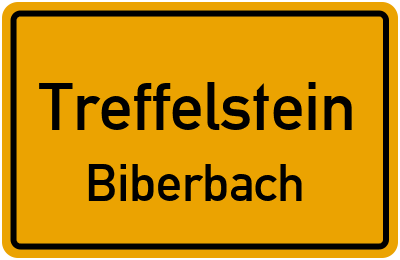 Ortsschild Treffelstein Biberbach