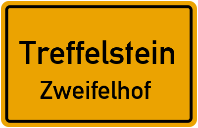 Ortsschild Treffelstein Zweifelhof