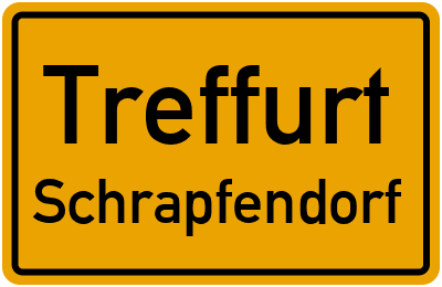 Ortsschild Treffurt Schrapfendorf