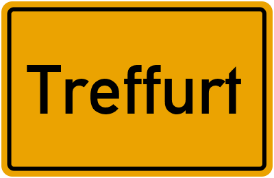 Ortsschild von Treffurt in Thüringen