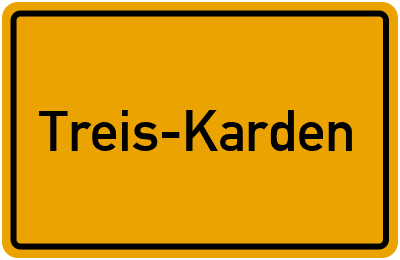 Ortsschild von Gemeinde Treis-Karden in Rheinland-Pfalz