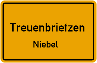 Ortsschild Treuenbrietzen Niebel