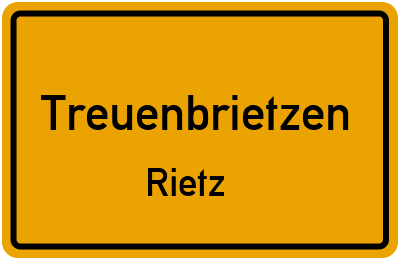 Ortsschild Treuenbrietzen Rietz