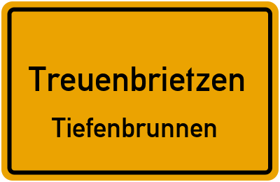Ortsschild Treuenbrietzen Tiefenbrunnen