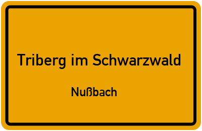 Straßenverzeichnis Triberg im Schwarzwald Nußbach