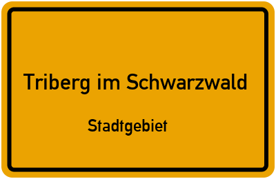 Straßenverzeichnis Triberg im Schwarzwald Stadtgebiet
