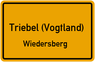 Straßenverzeichnis Triebel (Vogtland) Wiedersberg