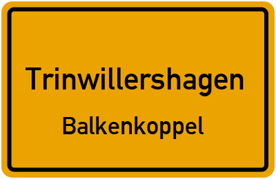 Straßenverzeichnis Trinwillershagen Balkenkoppel