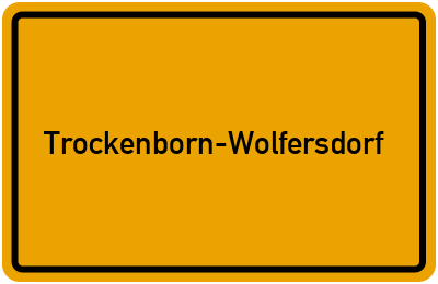 Ortsschild von Gemeinde Trockenborn-Wolfersdorf in Thüringen
