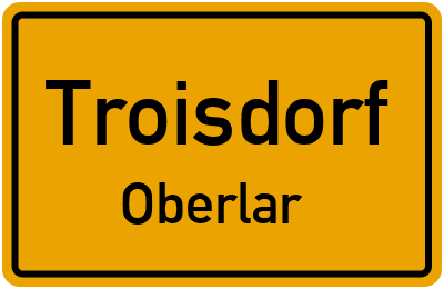 Ortsschild Troisdorf Oberlar