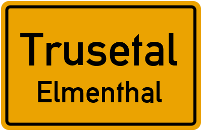 Straßenverzeichnis Trusetal Elmenthal