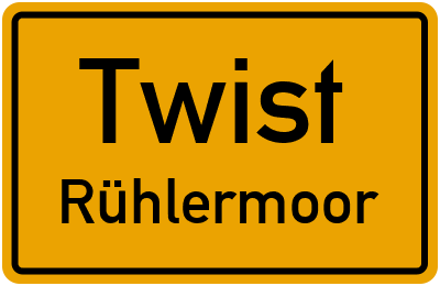 Ortsschild Twist Rühlermoor