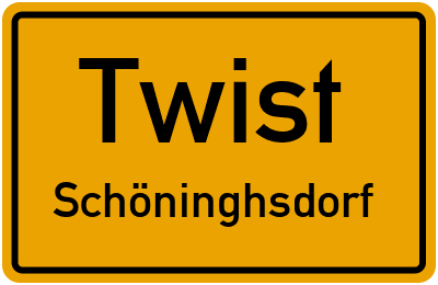 Ortsschild Twist Schöninghsdorf