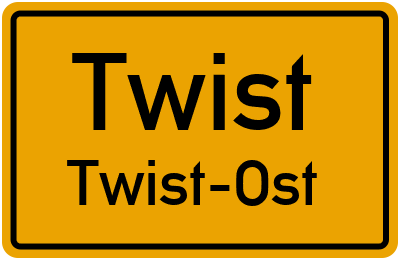 Ortsschild Twist Twist-Ost